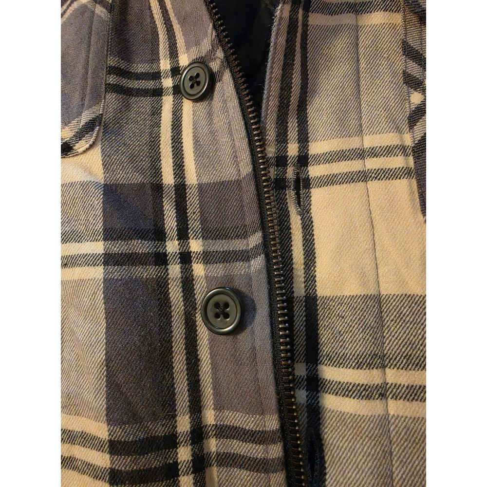 NFL Jacksonville Jaguars Mens Hooded Plaid Shirt Jacket Quilted Lined Grey Large - Picture 4 of 6